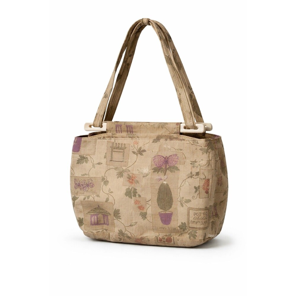 Toby Weston Floral Fabric Tote Bag Shoulder Purse Garden Print Small Handbag